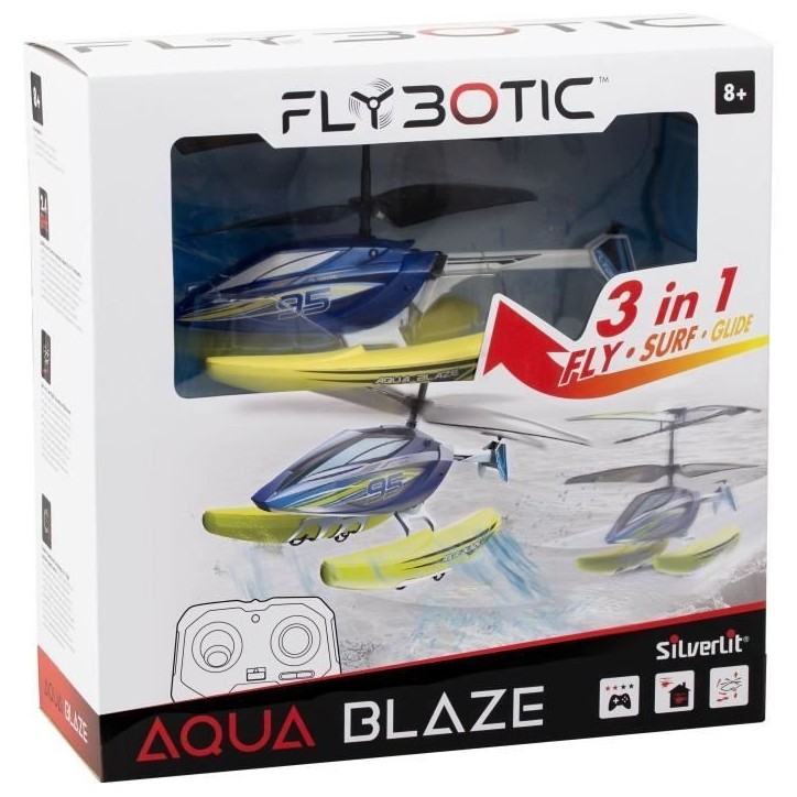 Hélicoptere Télécommandé - FLYBOTIC - Helico Aqua Blaze - 19 -5 cm - jaune et noir - des 8 ans Hélicoptere Télécommandé - FLYBOTIC - Helico Aqua Blaze - 19 -5 cm - jaune et noir - des 8 ans