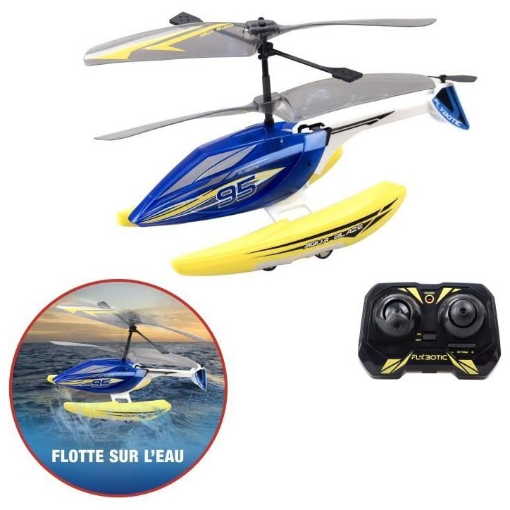 Hélicoptere Télécommandé - FLYBOTIC - Helico Aqua Blaze - 19 -5 cm - jaune et noir - des 8 ans Hélicoptere Télécommandé - FLYBOTIC - Helico Aqua Blaze - 19 -5 cm - jaune et noir - des 8 ans