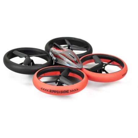 Drone Télécommandé - FLYBOTIC - Bumper Drone Lit - 17 cm - rouge et noir - des 8 ans