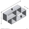 FMD Etagere Murale avec 4 Compartiments Chene Sable Tablette Rangement