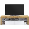 Meuble TV/Hifi VIBIO 2 - Décor Artisan chene et blanc - L180 x H52,8