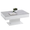 Table Basse - Bout de canapé - mélamine Gris Béton et Blanc L100 x