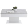 Table Basse - Bout de canapé - mélamine Gris Béton et Blanc L100 x