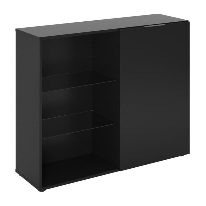 Petit meuble de rangement - Décor noir - L99,1 x H81,3 x P31,5 cm - F Petit meuble de rangement - Décor noir - L99,1 x H81,3 x P31,5 cm - F