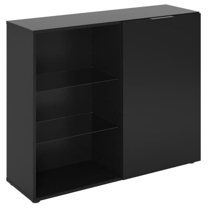 Petit meuble de rangement - Décor noir - L99,1 x H81,3 x P31,5 cm - Fabriqué en Allemagne Petit meuble de rangement - Décor noir - L99,1 x H81,3 x P31,5 cm - Fabriqué en Allemagne