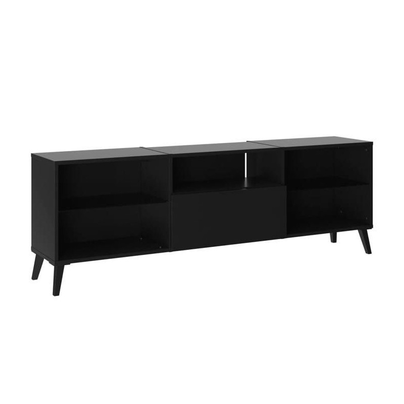 Meubles TV/Hifi Lowboard - Décor noir - L153,5 x H52 x P31,5 cm - Fab Meubles TV/Hifi Lowboard - Décor noir - L153,5 x H52 x P31,5 cm - Fab