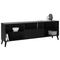 Meubles TV/Hifi Lowboard - Décor noir - L153,5 x H52 x P31,5 cm - Fab