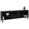 Meubles TV/Hifi Lowboard - Décor noir - L153,5 x H52 x P31,5 cm - Fab