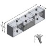 Meubles TV/Hifi Lowboard - Décor noir - L153,5 x H52 x P31,5 cm - Fab