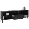 Meubles TV/Hifi Lowboard - Décor noir - L153,5 x H52 x P31,5 cm - Fab