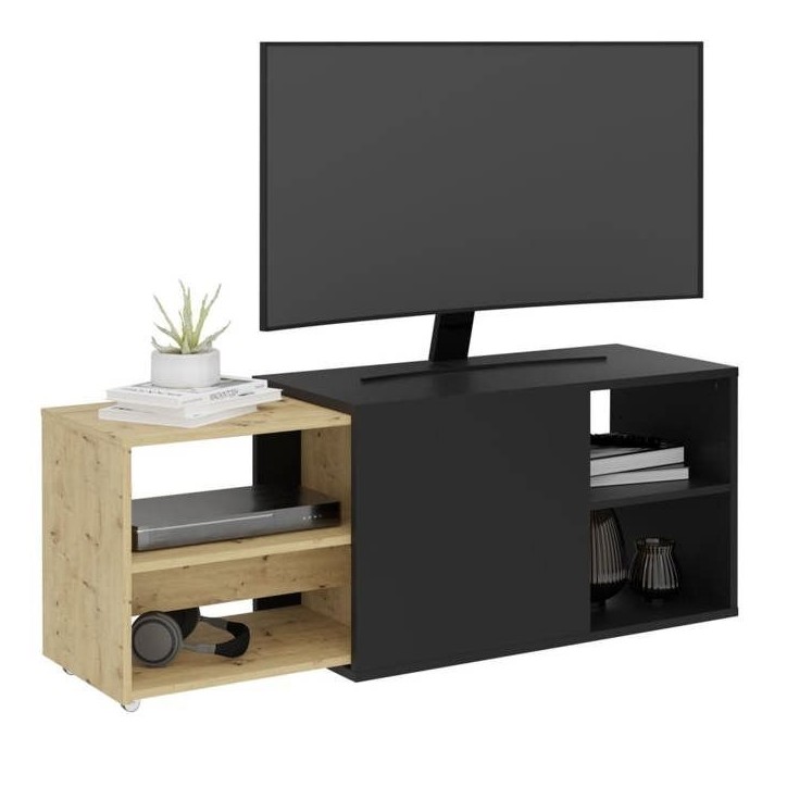 FMD Meuble TV avec 2 compartiments ouverts 133,5x39,9x49,2 cm, unité tv, buffet bas tv,, armoire tv 444232