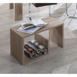 Table basse - Mélamine - Décor chene - L59 x H38 x P36 cm - Fabriqu