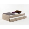 Lit gigogne pour un double couchage - Décor chene - L94,6 x H50,5 x P