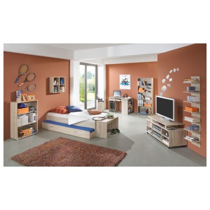 Lit gigogne pour un double couchage - Décor chene - L94,6 x H50,5 x P203 cm - Fabriqué en Allemagne Lit gigogne pour un double couchage - Décor chene - L94,6 x H50,5 x P203 cm - Fabriqué en Allemagne