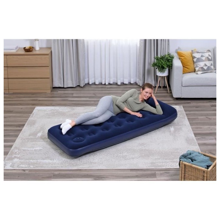 Matelas gonflable camping - BESTWAY - 1 place -185x76x22 cm avec pompe a pied intégrée