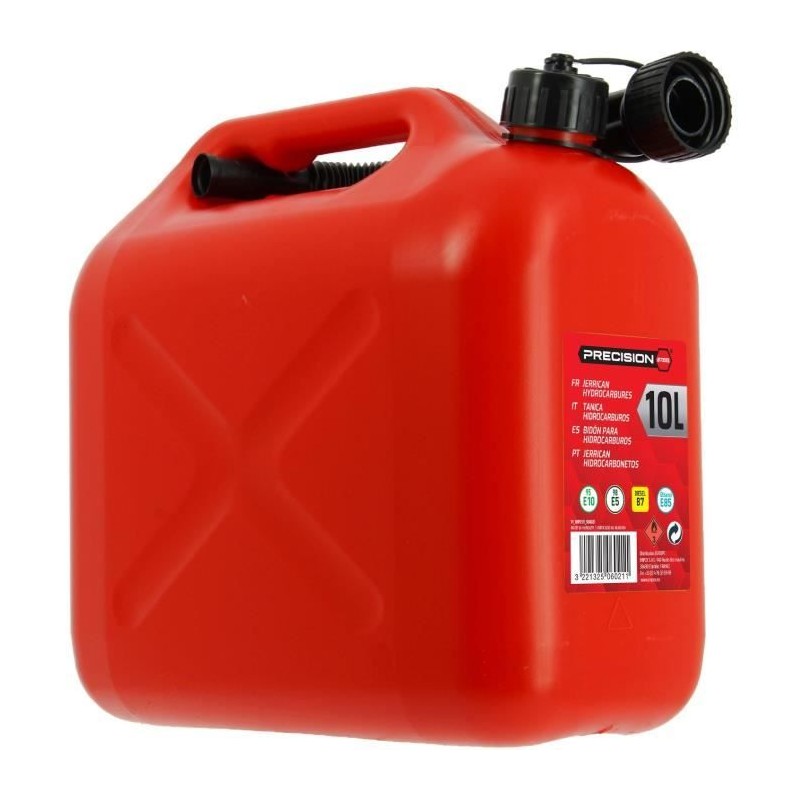 Jerrican 10L homologué carburants - PRECISION STEEL - L310 xl170 x H3