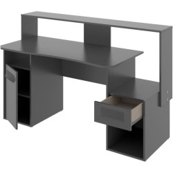Bureau gaming - FOSK - Graphite -154 x 62/69 x 85/98 cm