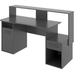 Bureau gaming - FOSK - Graphite -154 x 62/69 x 85/98 cm