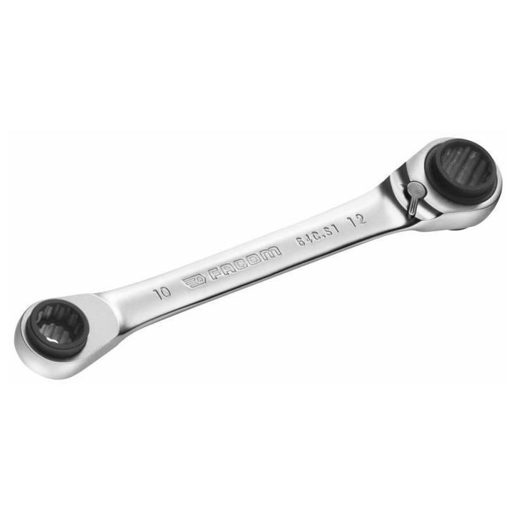 Jeu de 2 Clés a Cliquet Cuatro FACOM - 8-19 mm - Argent Jeu de 2 Clés a Cliquet Cuatro FACOM - 8-19 mm - Argent