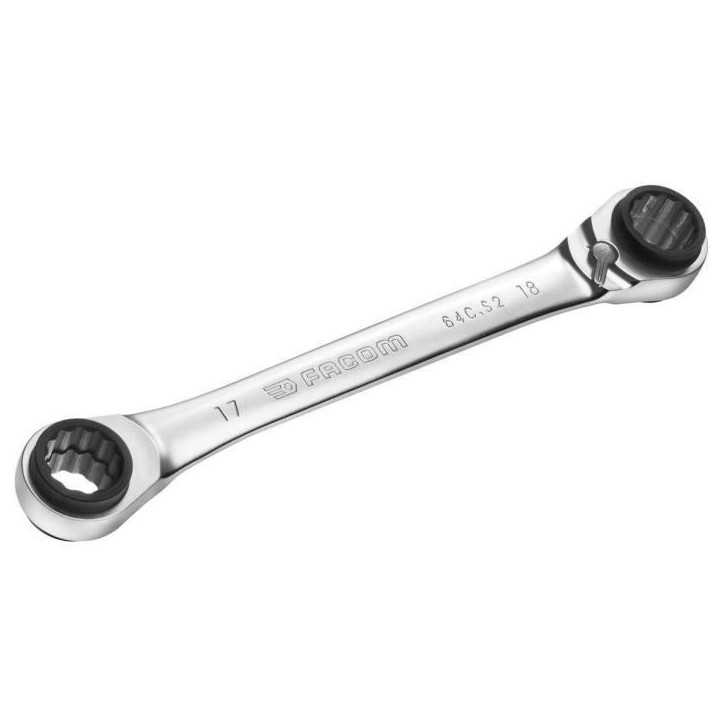 Jeu de 2 Clés a Cliquet Cuatro FACOM - 8-19 mm - Argent Jeu de 2 Clés a Cliquet Cuatro FACOM - 8-19 mm - Argent