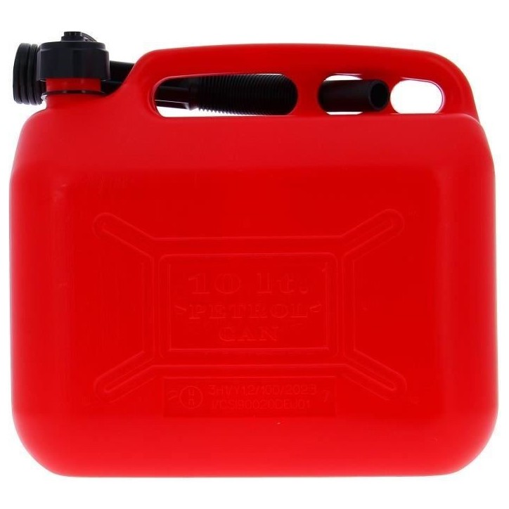 Jerrican 10L homologué carburants - PRECISION STEEL - L310 xl170 x H300mm - flexible diam : 19mm - L : 310mm - Diam goulot : 32 Jerrican 10L homologué carburants - PRECISION STEEL - L310 xl170 x H300mm - flexible diam : 19mm - L : 310mm - Diam goulot : 32