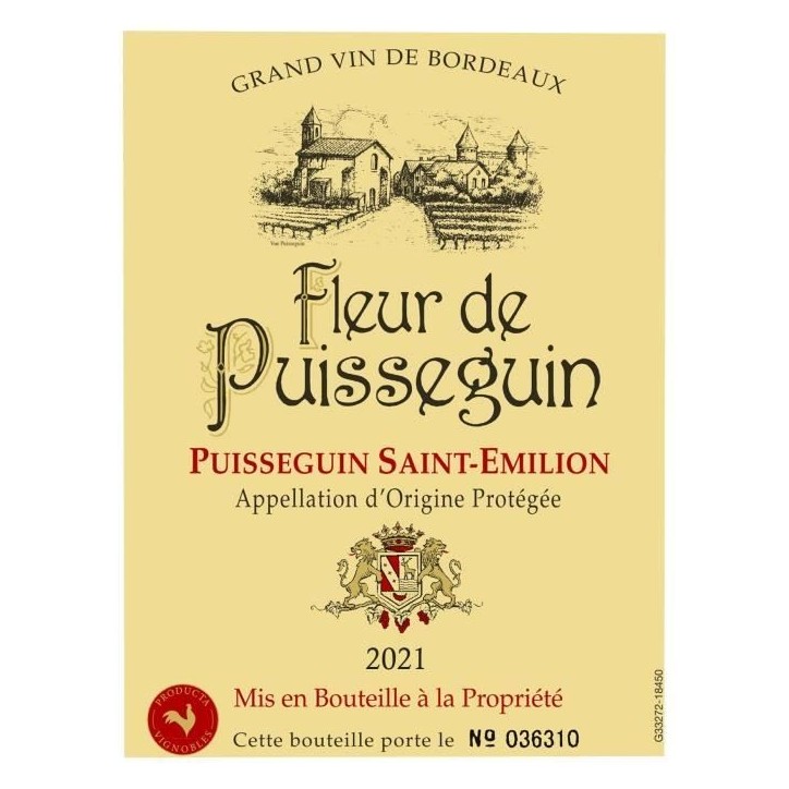 Fleur de Puisseguin 2021 Puisseguin Saint-Emilion - Bordeaux - 75 cl