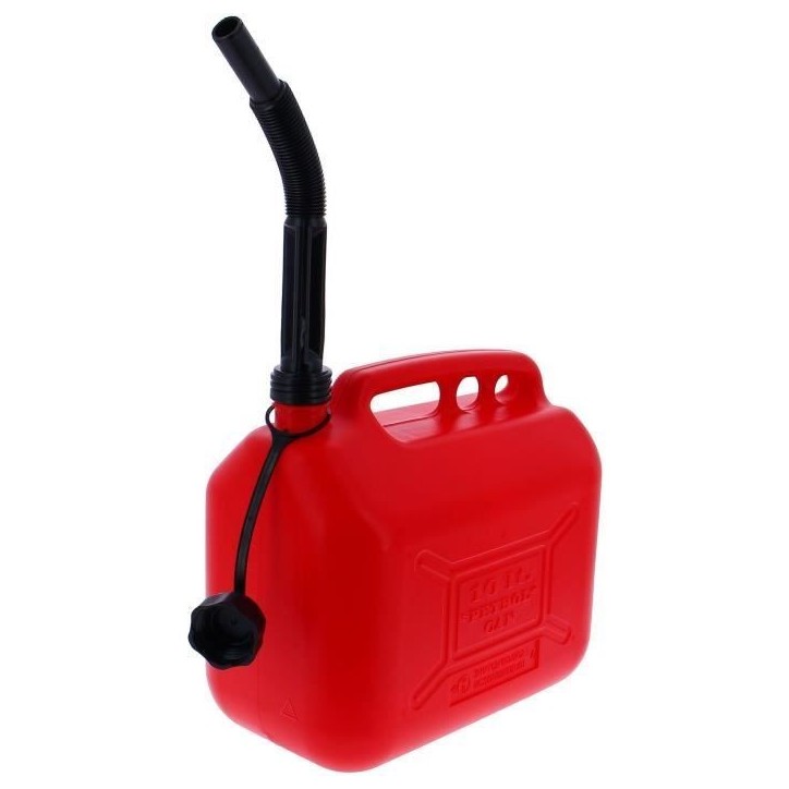 Jerrican 10L homologué carburants - PRECISION STEEL - L310 xl170 x H300mm - flexible diam : 19mm - L : 310mm - Diam goulot : 32 Jerrican 10L homologué carburants - PRECISION STEEL - L310 xl170 x H300mm - flexible diam : 19mm - L : 310mm - Diam goulot : 32