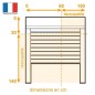 Volet roulant double parois H140 cm x L150 cm PVC recoupable en largeur et hauteur - Manoeuvre électrique filaire - Coloris Bla