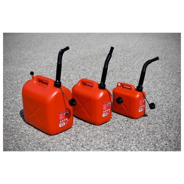 Jerrican 10L homologué carburants - PRECISION STEEL - L310 xl170 x H300mm - flexible diam : 19mm - L : 310mm - Diam goulot : 32 Jerrican 10L homologué carburants - PRECISION STEEL - L310 xl170 x H300mm - flexible diam : 19mm - L : 310mm - Diam goulot : 32