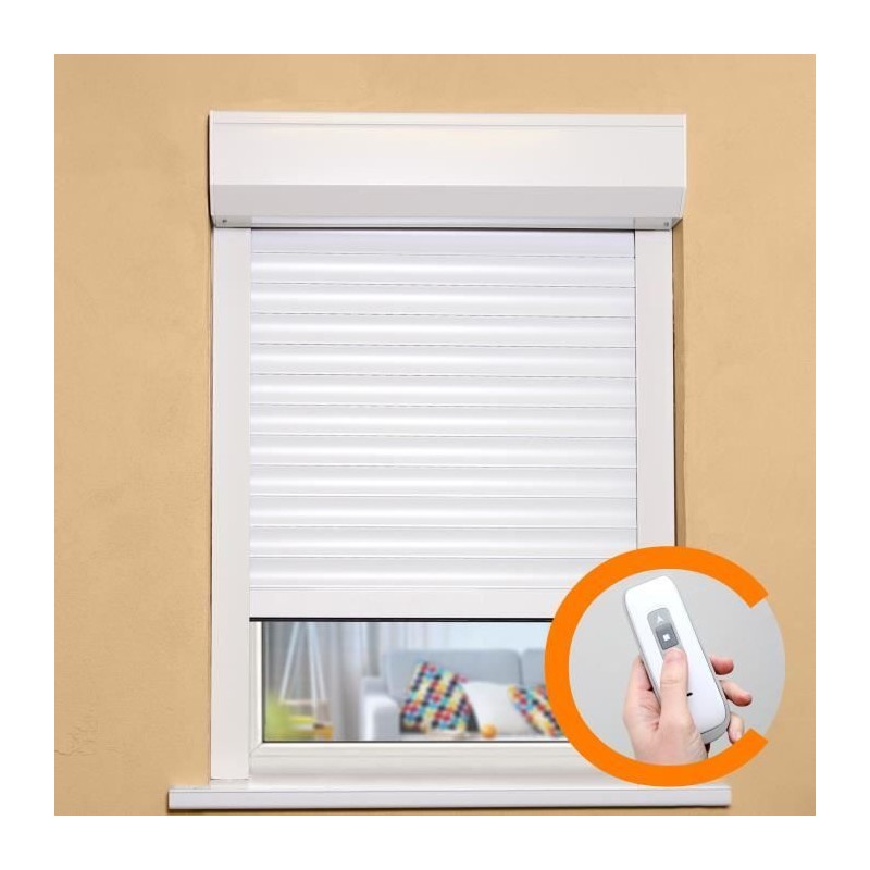 Volet roulant H140 x L100 cm en aluminium recoupable en largeur et hau