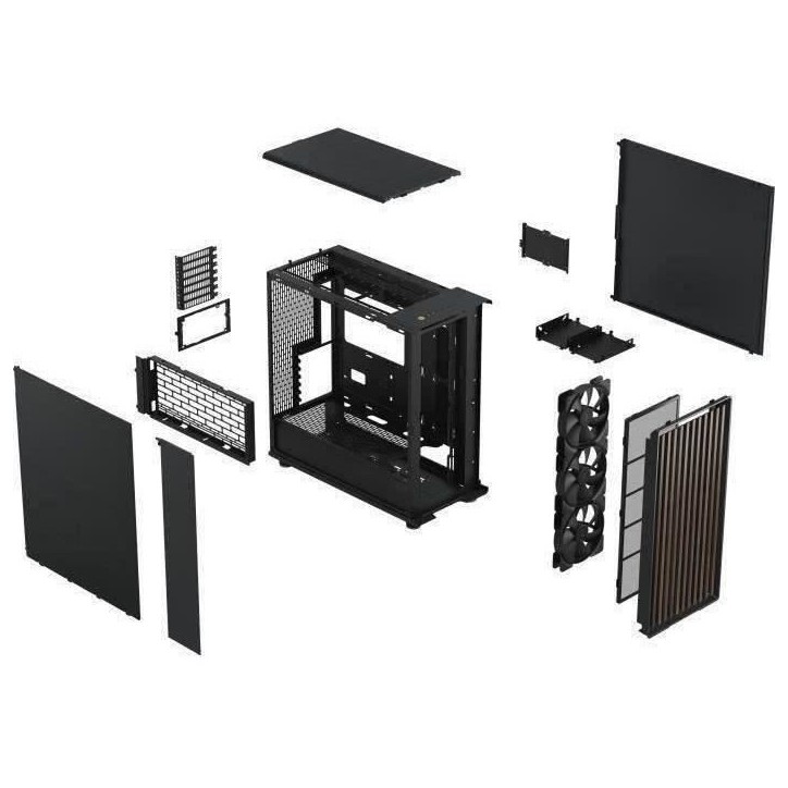 Boîtier PC - FRACTAL DESIGN - North XL Charcoal Black - FD-C-NOR1X-01 - E-ATX - Design élégant en bois et en alliage