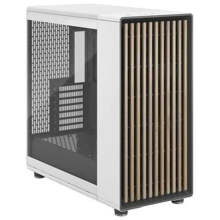 Boîtier PC - FRACTAL DESIGN - North XL Chalk White TG Clear - FD-C-NOR1X-04 - E-ATX - Design élégant en bois et en alliage