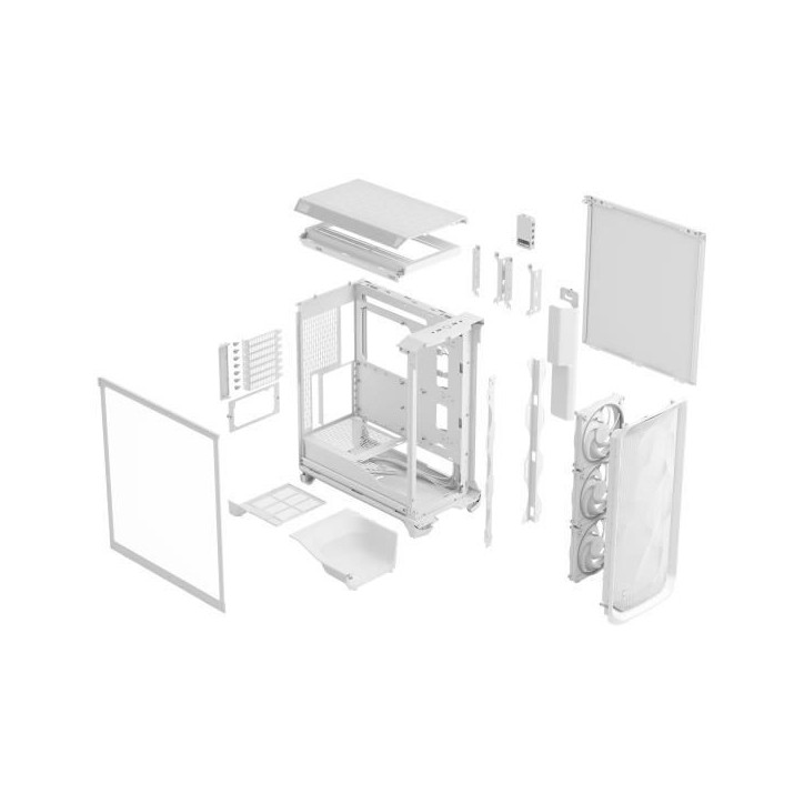 Boîtier PC - FRACTAL DESIGN - Meshify 3 Ambience Pro RGB - E-ATX (277 mm) - 3 ventilateurs - USB Type C de 20 Gbps - Blanc