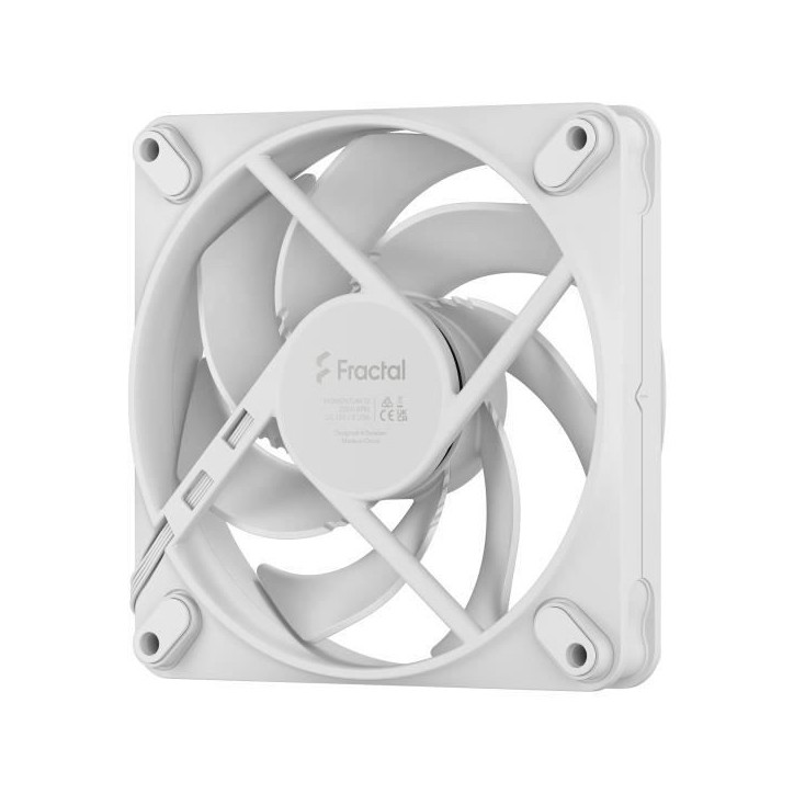 Ventilateur PC - FRACTAL DESIGN - Momentum 12 - FDB - Contrôle PWM - Pales balayées qui réduit le bruit - Blanc