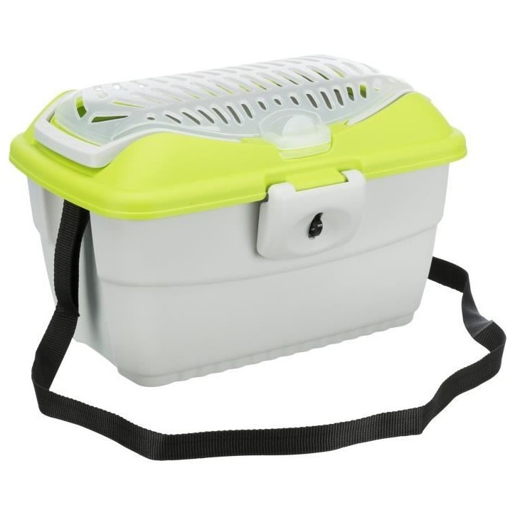 TRIXIE Box de transport Mini-Capri 40 × 22 × 30 cm gris clair/vert pour rongeurs