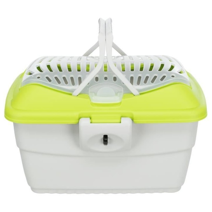 TRIXIE Box de transport Mini-Capri 40 × 22 × 30 cm gris clair/vert pour rongeurs