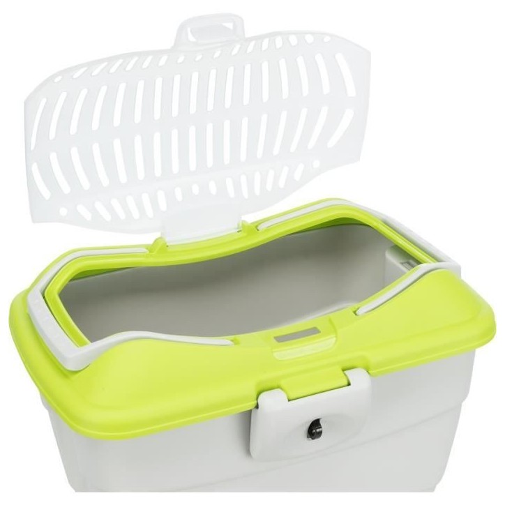 TRIXIE Box de transport Mini-Capri 40 × 22 × 30 cm gris clair/vert pour rongeurs