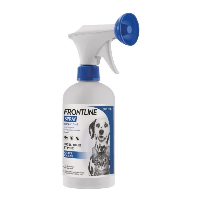 Frontline Spray - Anti-puces anti-tiques - Chat et chien +5kg - 250ml Frontline Spray - Anti-puces anti-tiques - Chat et chien +5kg - 250ml