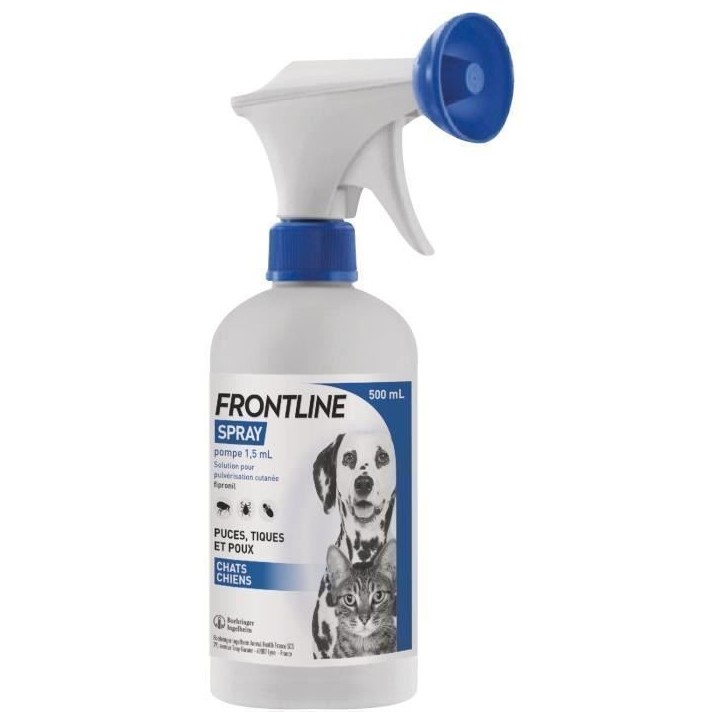 Frontline Spray - Anti-puces anti-tiques - Chat et chien +5kg - 250ml Frontline Spray - Anti-puces anti-tiques - Chat et chien +5kg - 250ml