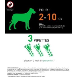 Frontline Combo chien - Anti-puces anti-tiques pour chien S - 2-10kg -