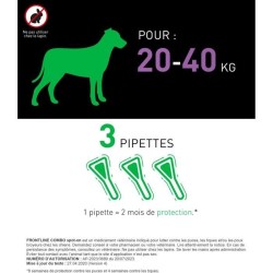 Frontline Combo chien - Anti-puces anti-tiques pour chien L - 20-40kg
