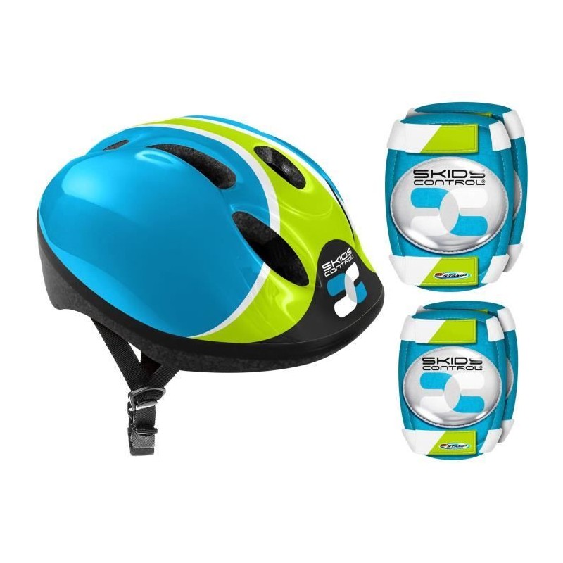 Set de protections COMBO BLEU pour cycle, roller et skateboard - SKIDS Set de protections COMBO BLEU pour cycle, roller et skateboard - SKIDS