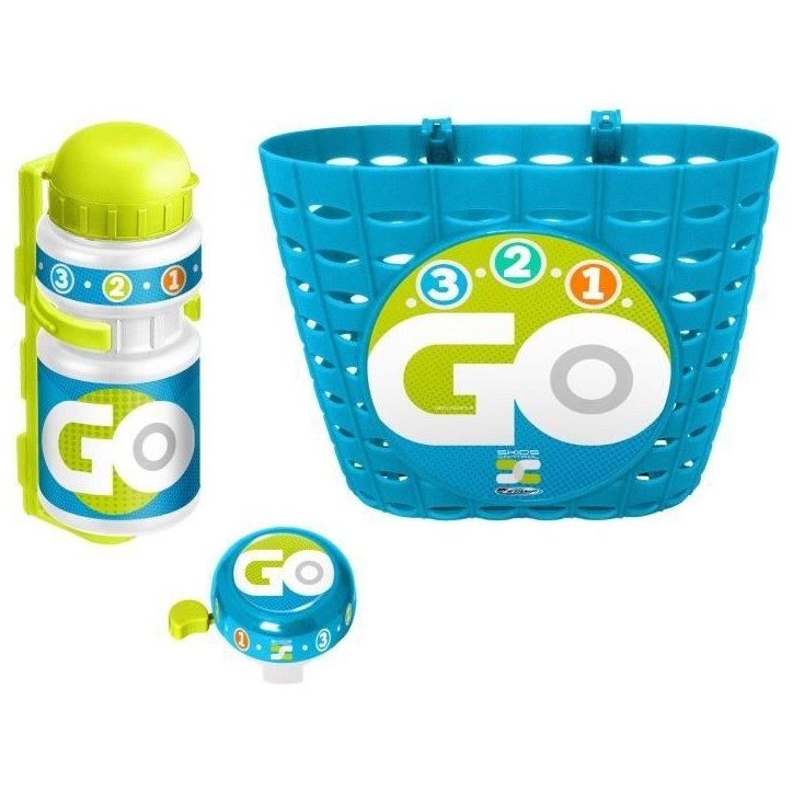 Set Corbeille + Bidon + Sonnette Bleu STAMP - Skids Control Set Corbeille + Bidon + Sonnette Bleu STAMP - Skids Control