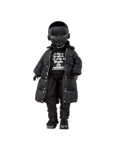 Rainbow High S3 Shadow High - Poupée 27 cm Rex Mcqueen (Noir) - 1 tenue + accessoires et support pour poupée