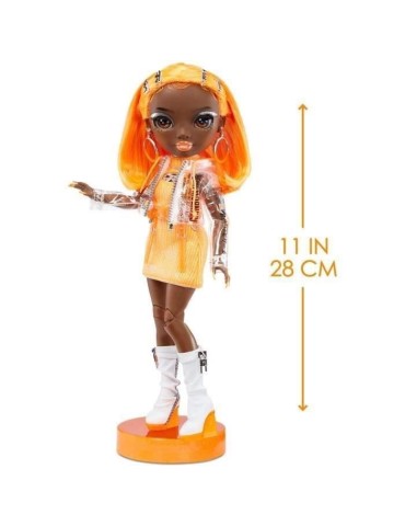 Rainbow High S23 Fashion Doll - Poupée 27 cm Michelle St Charles (Orange Fluo) - 1 tenue, 1 paire de chaussures et des accessoi