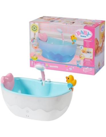 Baignoire pour poupée BABY BORN avec effets lumineux et sonores - Canard de bain amovible - Enfant 3 ans et plus