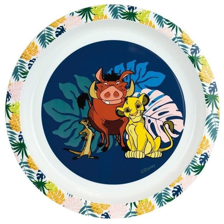 Lot Vaisselle Disney Le Roi Lion - FUN HOUSE - 006360 - Verre, Assiette Creuse, Assiette Plate, Mug, Gourde, Boîte Goûter Couv