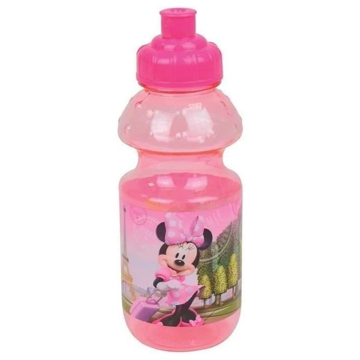 Lot Vaisselle Disney Minnie - FUN HOUSE - 006377 - Verre, Assiette Creuse, Assiette Plate, Gourde, Boîte Goûter et Couverts