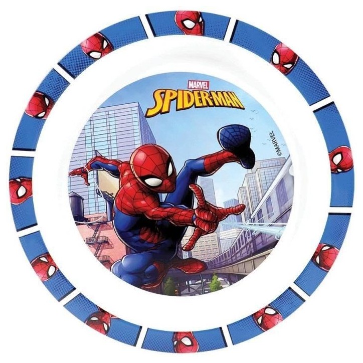 Lot vaisselle - FUN HOUSE - SPIDERMAN - Verre, assiette Ø22 cm et Ø16 cm, couverts, gourde et boite goûter Lot vaisselle - FUN HOUSE - SPIDERMAN - Verre, assiette Ø22 cm et Ø16 cm, couverts, gourde et boite goûter