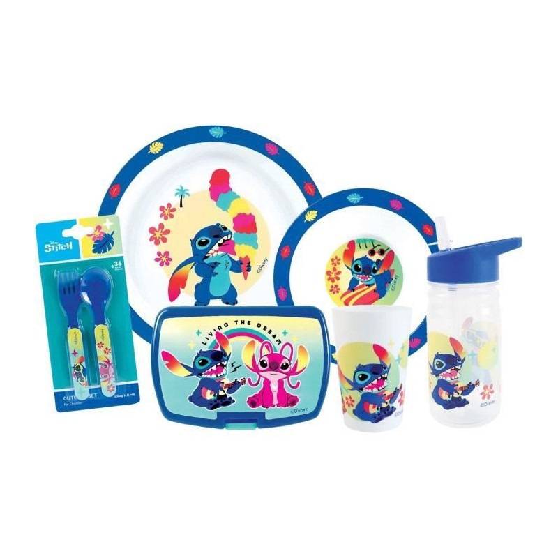 Lot vaisselle - FUN HOUSE - LILO ET STITCH Verre, assiette Ø22 cm et Lot vaisselle - FUN HOUSE - LILO ET STITCH Verre, assiette Ø22 cm et